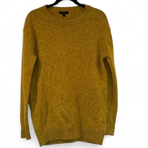J. Crew Mustard Yellow Flecked Merino Wool Crewneck Sweater Size Small - Picture 8 of 8